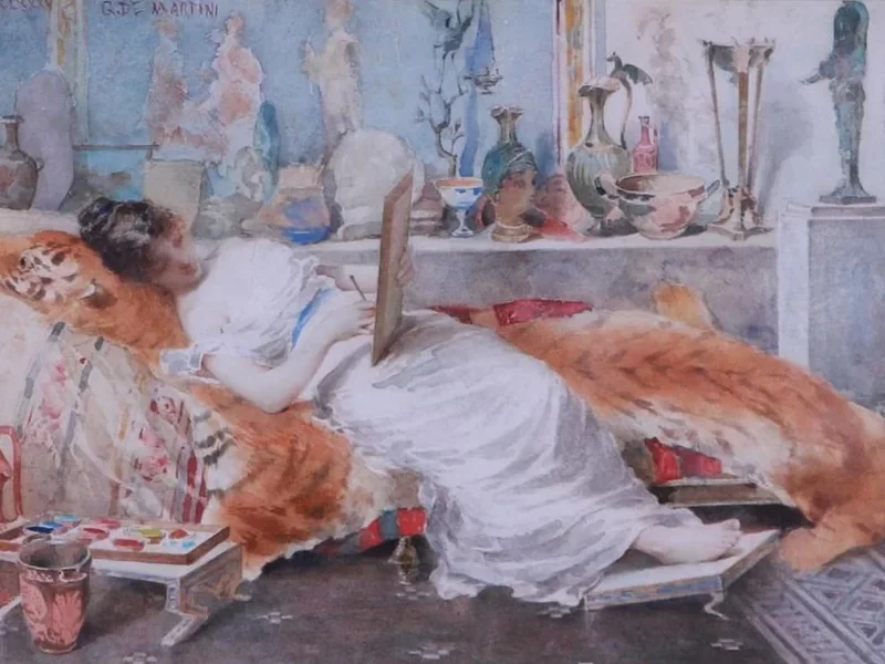 1840-Gaetano Martini - Modella nello studio